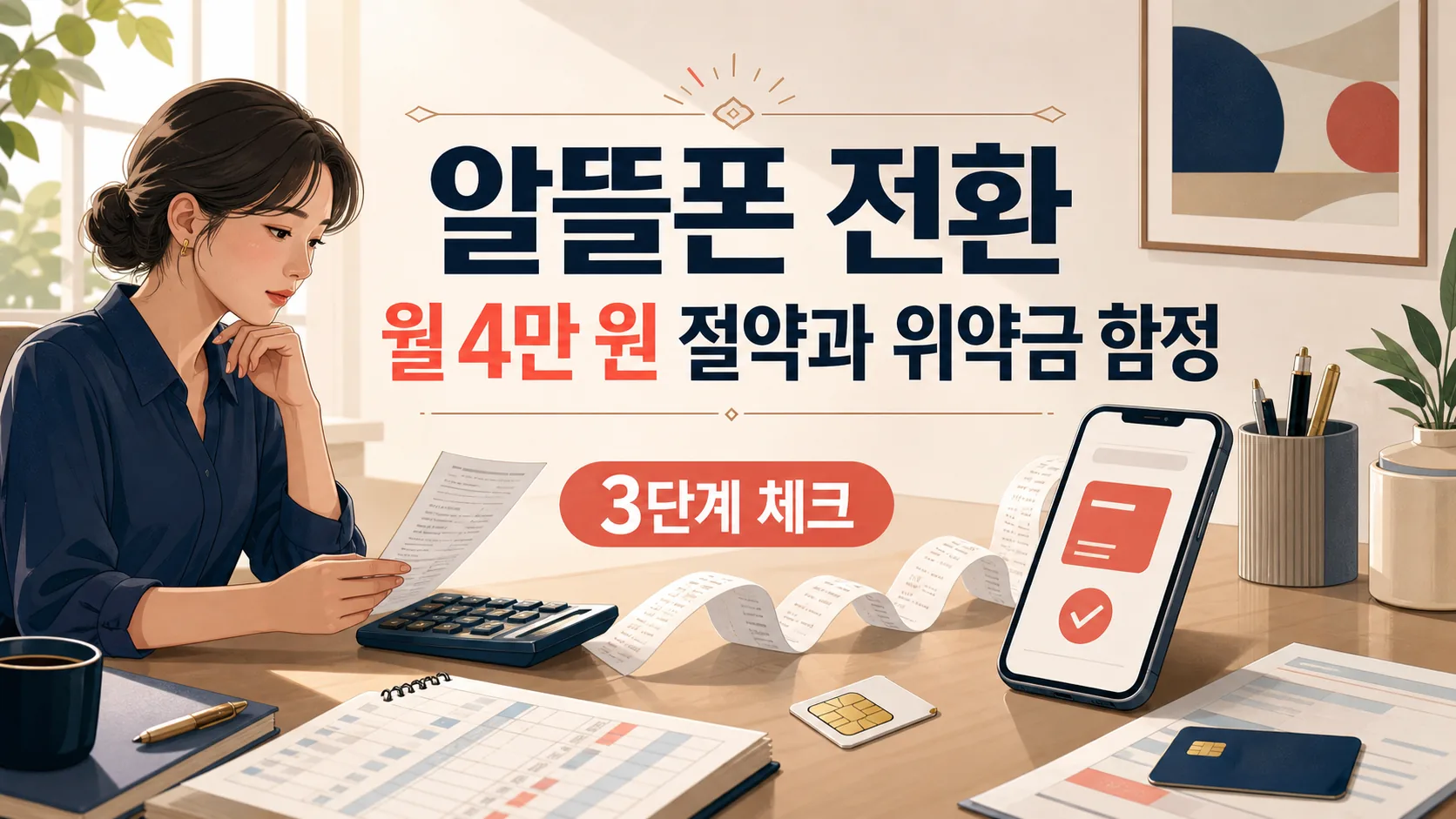 알뜰폰 전환 월 4만 원 절약 vs 위약금 함정, 3단계 체크