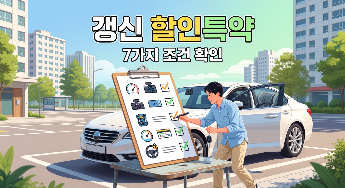 자동차보험 갱신 할인 특약 체크리스트 — 7가지 조건 확인법