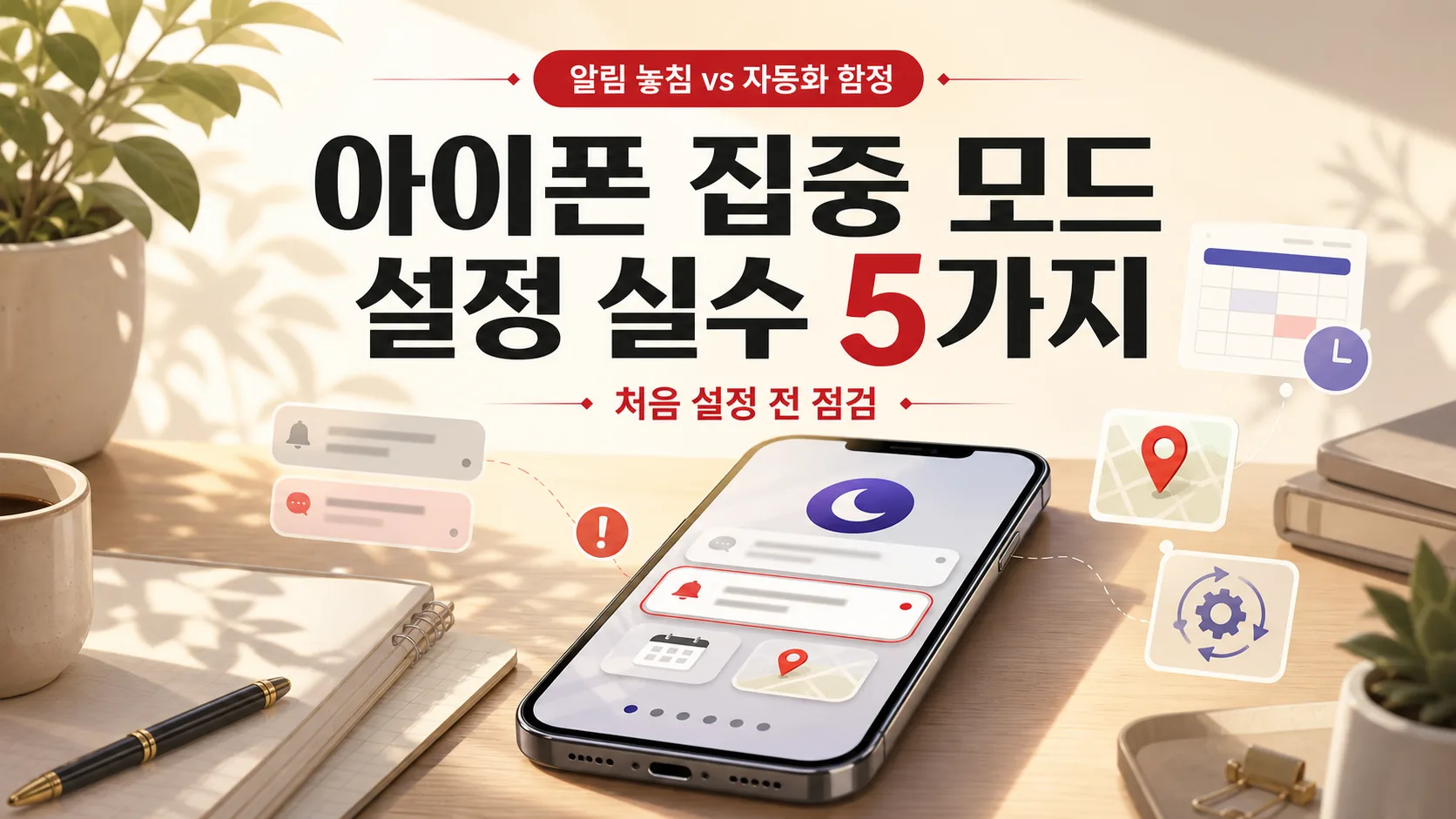 아이폰 집중 모드 설정 실수 5가지 — 알림 놓침 vs 자동화 함정