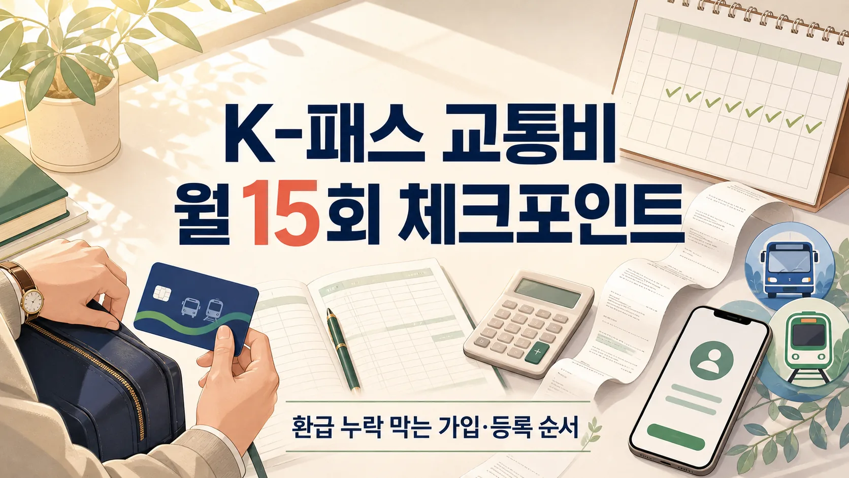 K-패스 교통비 월 15회 조건, 환급 누락 실수 체크포인트