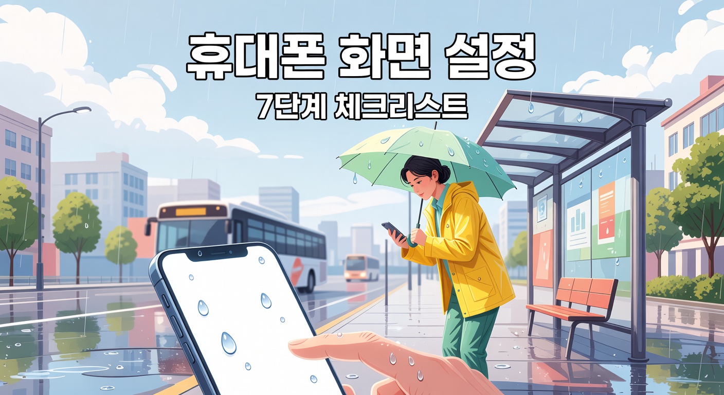 비 오는 날 휴대폰 화면 잘 보이게 하는 설정 — 7단계 체크리스트