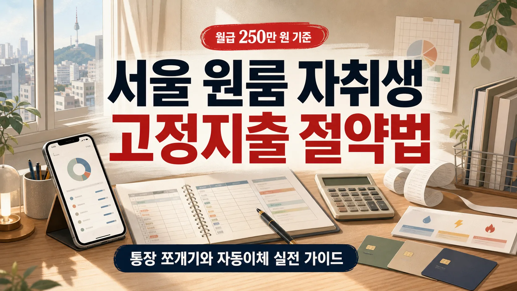 서울 원룸 자취생 고정지출 절약법 — 통장 쪼개기와 자동이체 실전 가이드