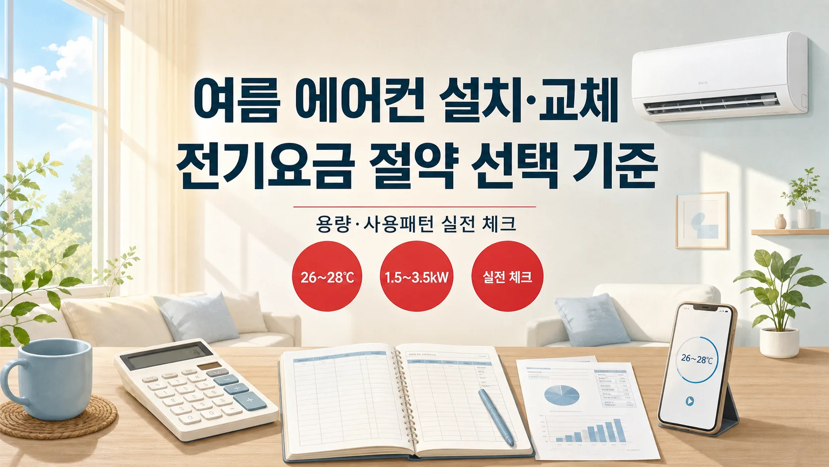 여름 에어컨 설치·교체, 전기요금 절약용 용량·사용패턴 선택 기준 — 실전 체크포인트