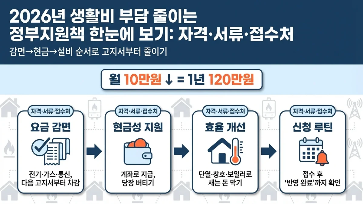 2026년 생활비 부담 줄이는 정부지원책 한눈에 보기: 자격·서류·접수처