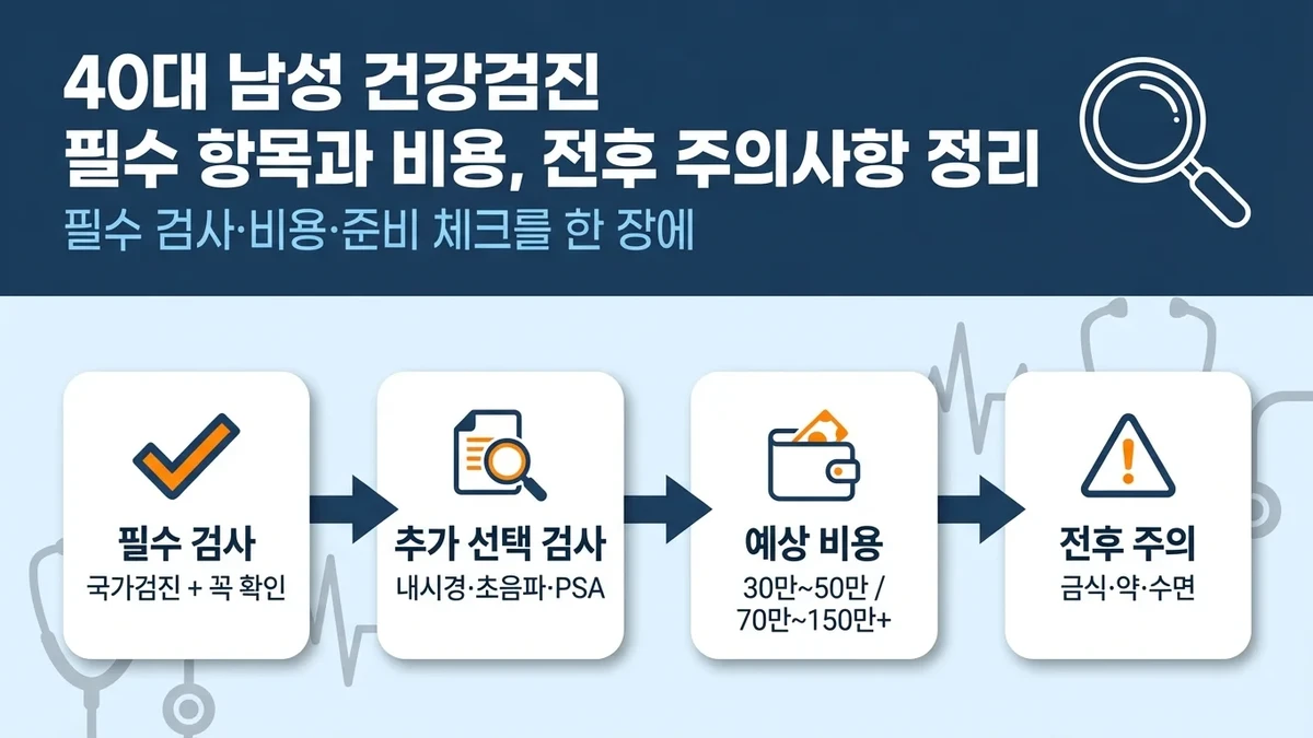 40대 남성 건강검진 필수 항목과 비용, 전후 주의사항 정리