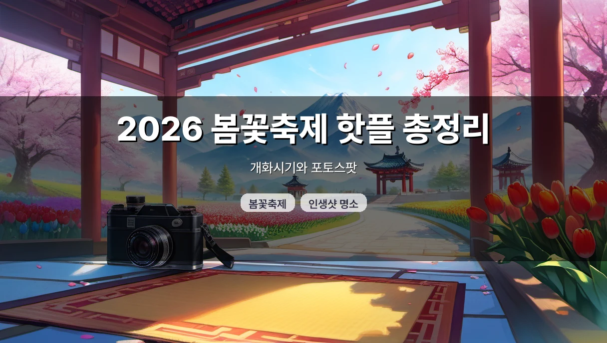 2026 봄꽃축제 핫플 4곳, 지금 날짜 맞춰 가기 좋은 국내 봄 여행지