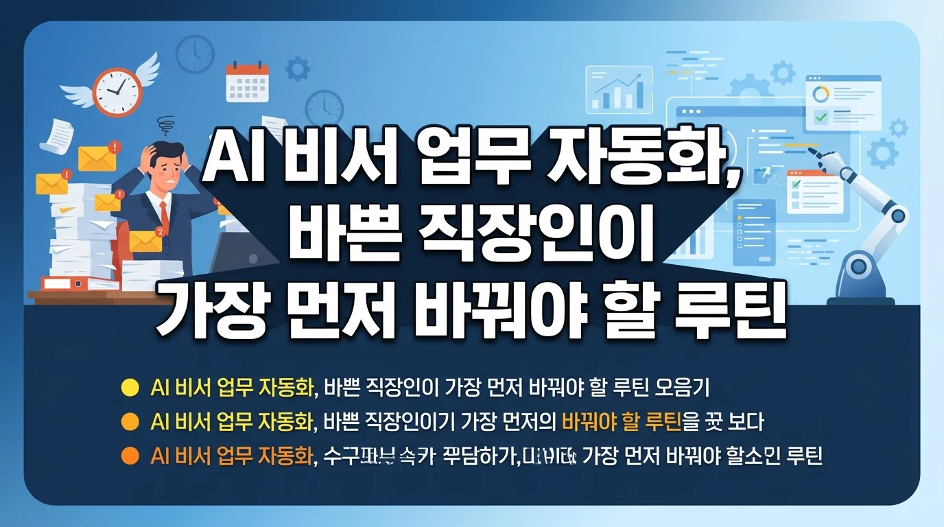 AI 비서 업무 자동화, 바쁜 직장인이 가장 먼저 바꿔야 할 루틴