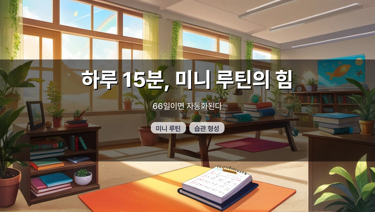 하루 15분 루틴, 바쁜 사람도 오래 가는 이유