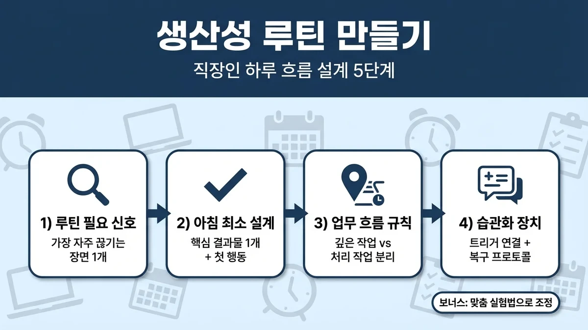 생산성 루틴 만들기: 직장인 하루 흐름을 설계하는 5단계
